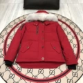 05 female red white fur collar
