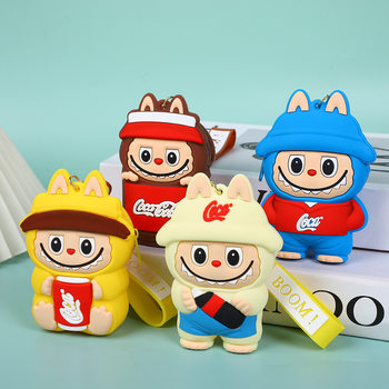 Cute Cartoon Silicone Coin Purse Keychain Plush Children's Wallet Storage Bag Pendant Accessory Bag Portable