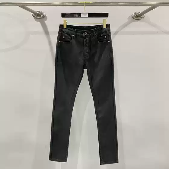 Subhuman Men's Style | Dark Classic Versatile Autumn/Winter Waxed Coating Craftsmanship Self-Designed Long Jeans