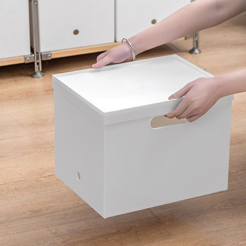 Japanese-style Handles Storage Box Clothes Toy Snacks Sundries Storage Box Thickened Large Capacity Right Angle Bookshelf Storage Box