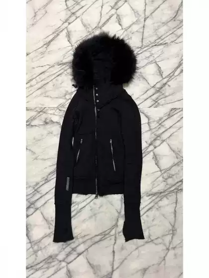 Japanese Ancient Early Taste Rock Visual Department Slim Fit Big Fur Collar Short Coat Subculture V Series Harajuku LGB69 Re-engraved