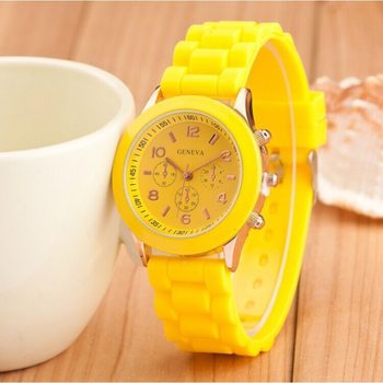 Casual Silicone Strap Student Watch, Fashionable Design, Personalized Unisex Korean Style Colorful Watch Dial