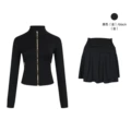 Black and gold short skirt short jacket suit