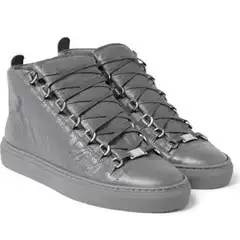In-Stock Black Classic Paris Black Pleated High-Top Foreign Trade Large Size Sneakers Horse Oil Smooth Genuine Leather Casual Shoes White