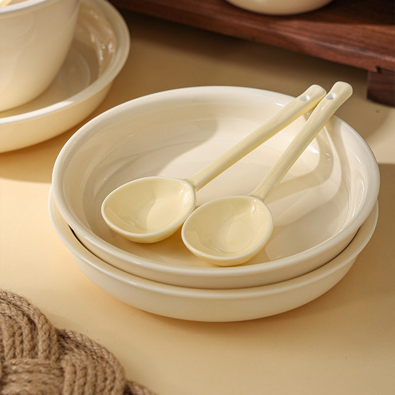Naihuhu Tableware Ceramic Bowl Rice Bowl Creative Dish Set Home One-Person Meal Simple Dish Customization