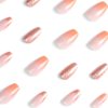 Cross-border Wearing Armor Orange Gradient Glitter False Nails Removable Nail Finished Nail Press on Nails