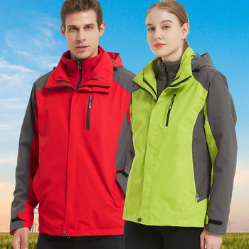 Outdoor assault clothing men's three-in-one autumn and winter two-piece school uniform plus velvet mountaineering clothing women's custom work clothes logo