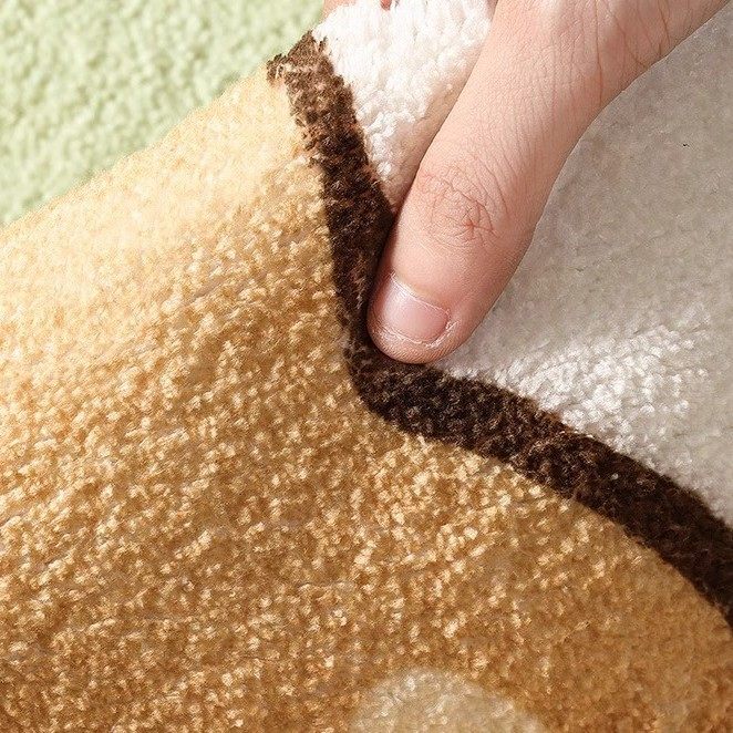 Cream Style Bedroom Bedside Blanket, Stain-Resistant and Easy to Care For, Non-Slip Mat, Home Bay Window, Cute Irregular Imitation Cashmere Carpet