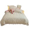 Ins Lovable Style Lace Cotton Four-piece Bedding 100 Cotton Cartoon Quilt Cover Bed Sheet Three-piece Set for Dormitory