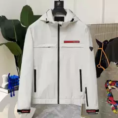 European Trendy Brand Triangle Logo Simple Jacket for Men, New Spring and Autumn Slim-Fit Casual Youth Windproof Hooded Coat