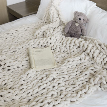 Amazon Cross-border Thick Wool Blanket Hand-woven Chenille Blanket Knitted Wool Blanket Sofa Cover Blanket