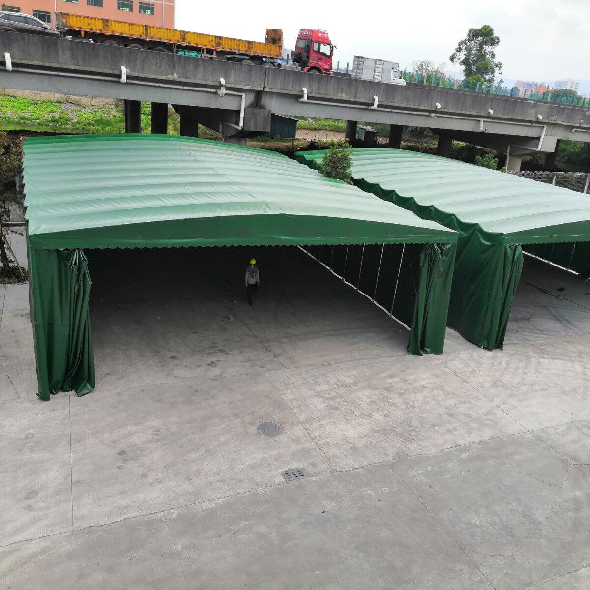 仓库推拉棚伸缩雨棚户外工厂过道遮阳棚雨棚防防暴雨