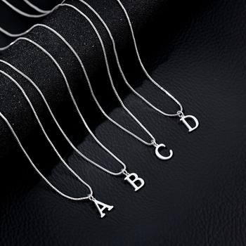 Cross-border hot A- Z stainless steel 26 English letters new necklace women stainless steel box clavicle chain does not fade