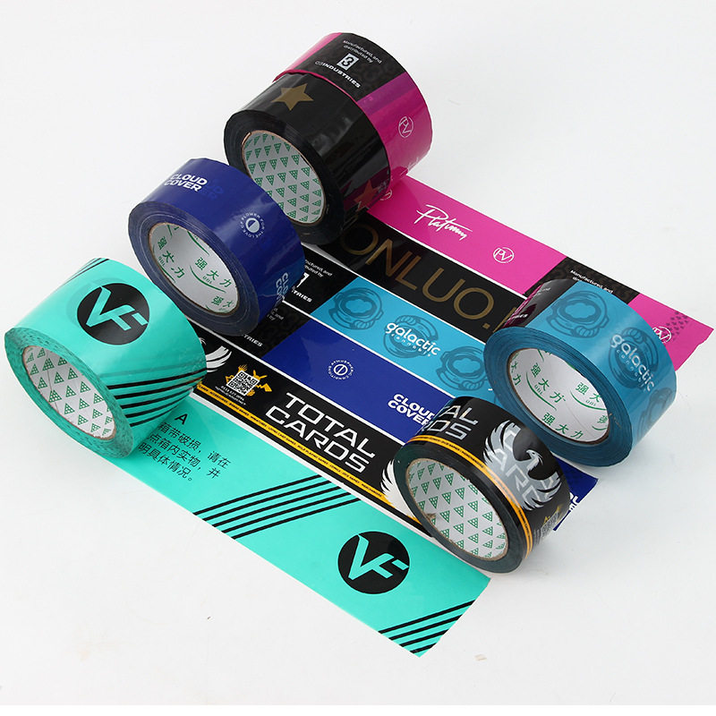 Source Manufacturer Tape Custom Logo Qr Code Barcode Takeaway Narrow Logistics Wide Packaging Transparent Wholesale Tape