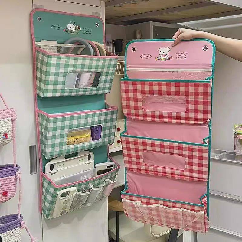 V-Sion Dormitory Bed Storage Rack Student Bedside Wall-Mounted Storage Bag for Storing Miscellaneous Items and Snacks, Hanging Fun Design