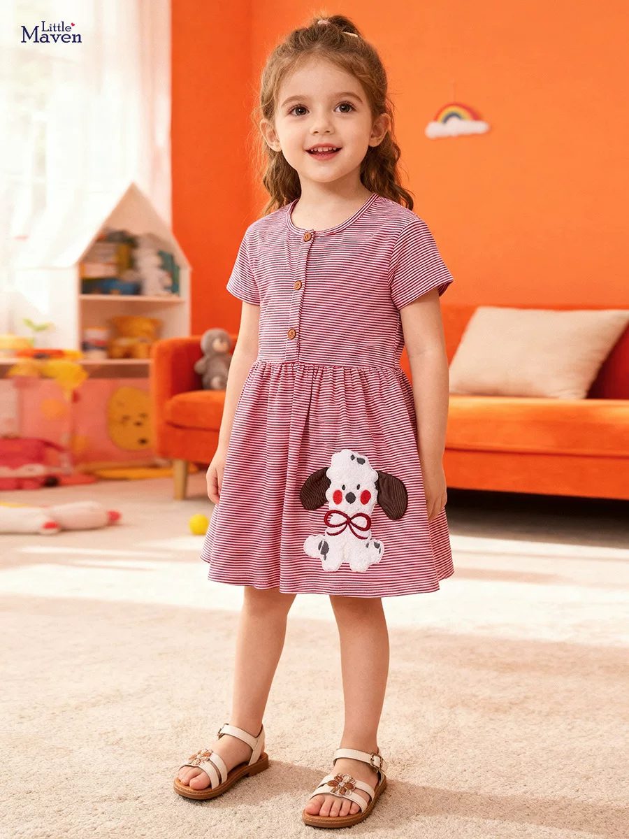 Factory Kids' Dress Dropshipping & Distribution, Summer Kids' Dress, Cute Dog Girls' Skirt