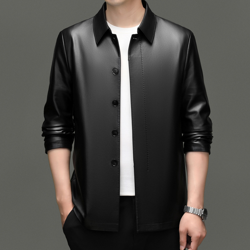 Áo Da Nam Kín Cổ Hàng Mùa Xuân Thu Đông