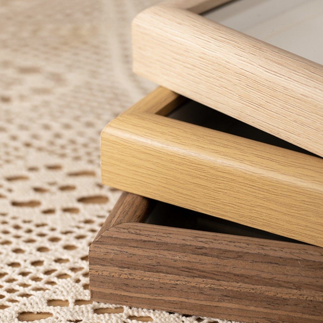 Hollow Photo Frame Table Mini Square 4-inch Picture Frame Wooden Calligraphy and Painting Joy Inspirational DIY Frame Oil Painting Frame