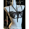Date Secret~Lace-Up Sexy Intimates for Small Breasts/Large Breasts Without Rims Sexy Lace Temptation Bra and Panty Set