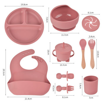 Dumo Baby Silicone Dinner Plate Set Food Grade Silicone Infant Food Feeding Tableware Ten-Piece Set