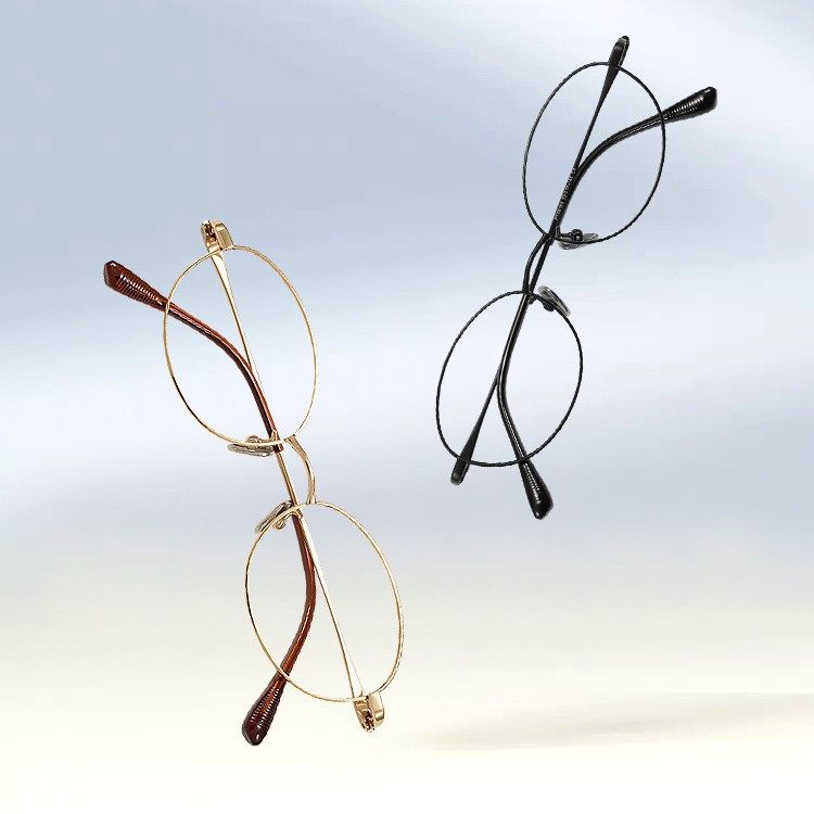 Pure Desire Gold Wire Glasses for Women High-Quality Silver Frame Plain Glasses Anti-Blue Light Myopia Eyes Danyang Glasses Wholesale
