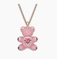 Smart pink bear necklace