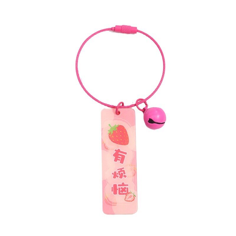 Creative Text Acrylic Tag Keychain Pendant Female Cute Student Gift Metal Paint Wire Rope Pendant