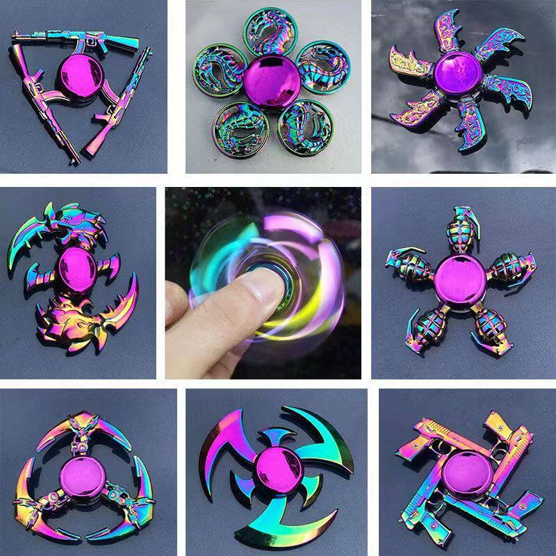 Factory production wholesale colorful metal alloy fingertip gyro decompression toy scenic spot stall hot sale