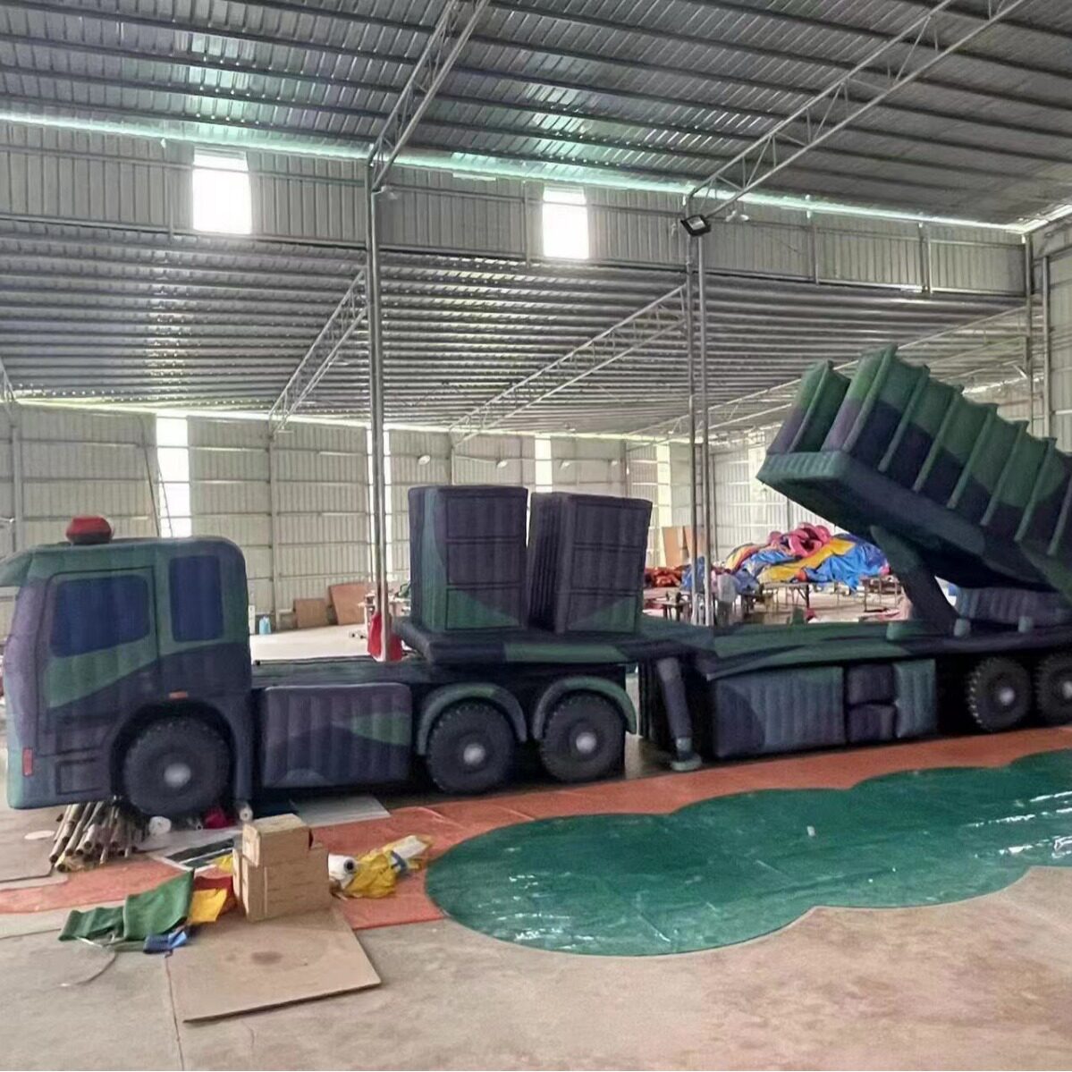 充气导弹车子模型   部队防真车   迷彩防真导弹车子厂家直销