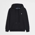 Black pullover with white label
