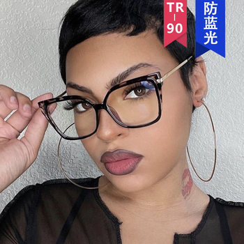 Kedun Cross-Border Square Plain Glasses 2023 New Model Women's Eyeglass Frames Anti-Blue Light Ins Internet Celebrity Style Glasses Frame