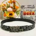 Letter black gold buckle