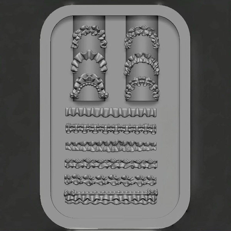 Nail Art Silicone Mold French Lace Skirt Edge Lace Sweet Girl Accessories Wearable Nail Decoration Tools Wholesale