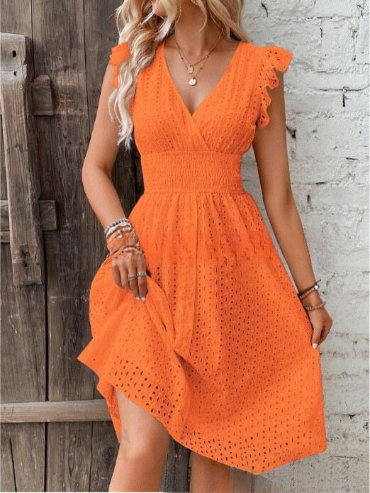 Elegant Ruffle Sleeve Dress Multi Color Summer Style Perfect for Parties Ready to Ship Low MOQ