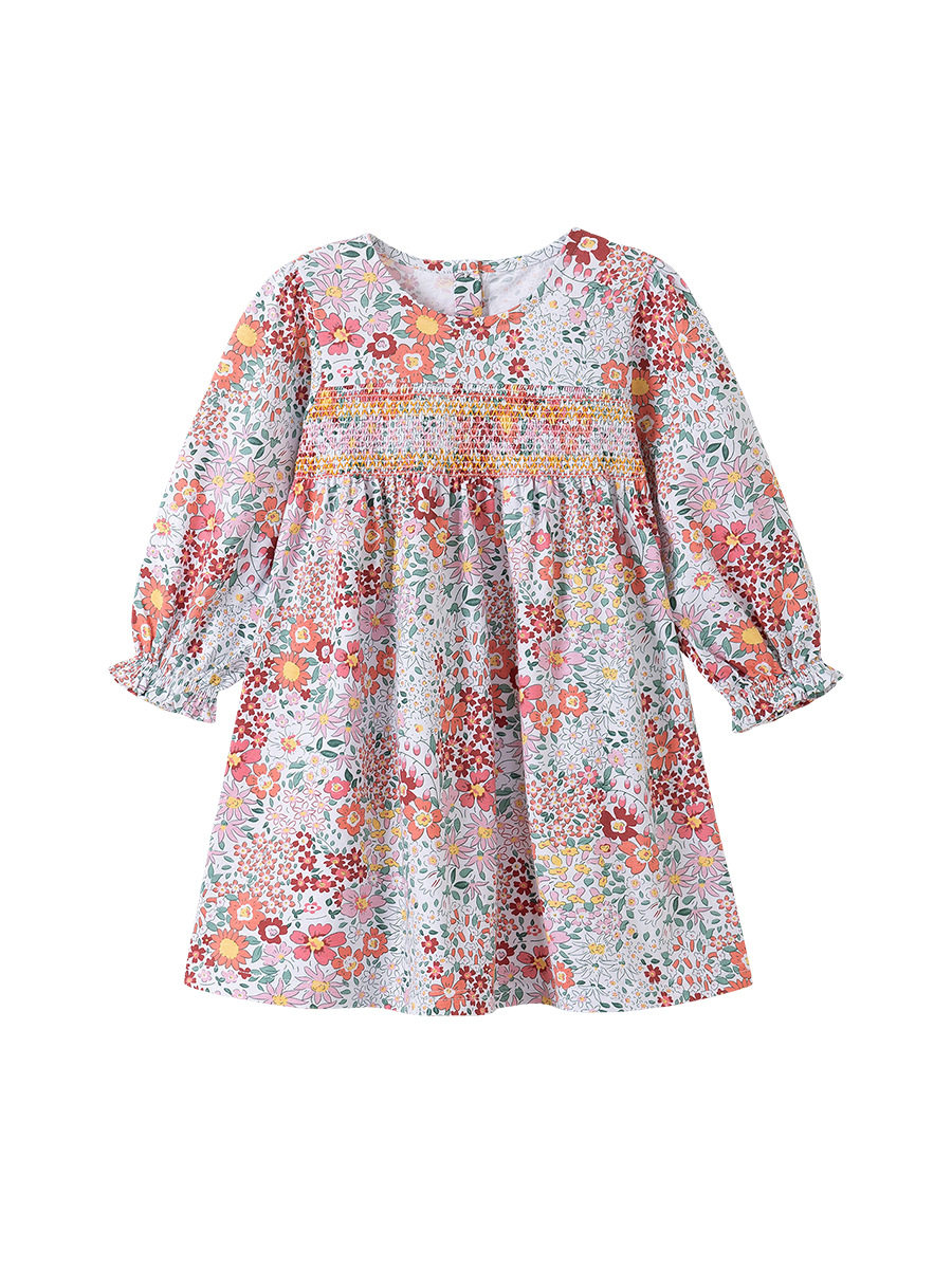 Girls' Cute Autumn Dress, Long-Sleeve Cotton Kids' Dress