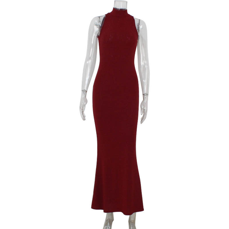 Elegant Mermaid Evening Gown Sexy Halter Neck Bodycon Fit Red Carpet Style Perfect for Parties and Formal Events