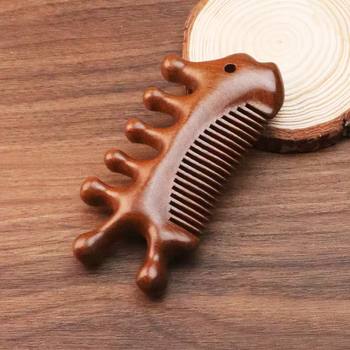 Five-In-One Golden Sandalwood Massage Comb Wholesale Full Body Scraping Board Head Meridian Health Comb for Men and Women Hair Care