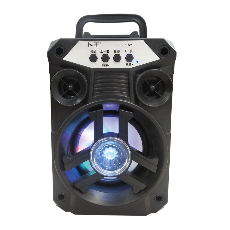 Portable Bluetooth Speaker Portable Outdoor Square Dance K-song Audio Card Colorful Band Microphone in stock Wholesale