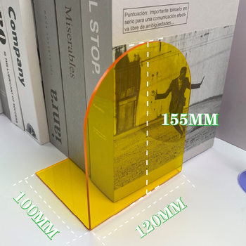 Acrylic Thickened Non-Slip Transparent L-Shaped Bookend Student Desktop Bookshelf Bookend Wholesale Book Storage