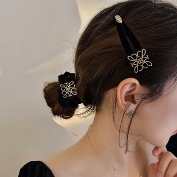European and American Style High-End Black Hairband Summer French Elegant Elegant Hairband Women's Ponytail Ball Scalp Band Trendy