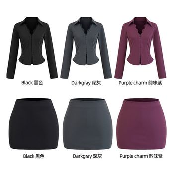 Early Autumn Sexy and Cool Royal Sister Light Mature Long-Sleeved Shirt Women's Hip-Hugging Tight Skirt Professional Sirens Style Two-Piece Set