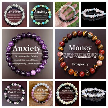 Temu Xiyin Tk Amazon Cross-Border Popular Bracelet Amethyst Natural Stone Bracelet European and American Hot Selling New Wholesale