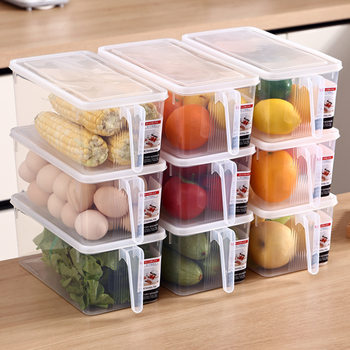 [Pack of 4] Refrigerator Storage Box, Crisper Box, Kitchen Vegetable Dumpling Storage, Frozen Egg Box, Others