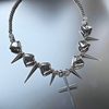 2024 new cross willow nail hip hop personality punk style necklace titanium steel irregular trend clavicle necklace