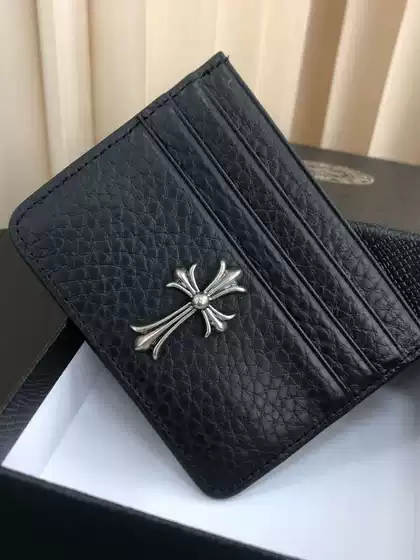 Punk-Style Card Holder with Cross Design, Long Wallet, First-Layer Cowhide, Light Luxury, High-End Feel, Glasses Case, Unisex Key Holder