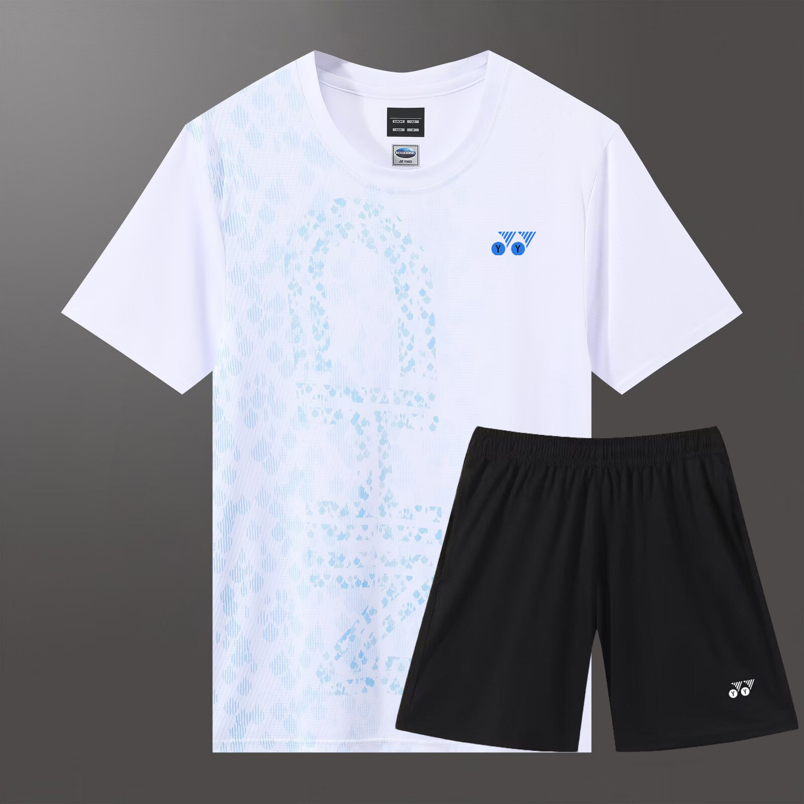 ชุดแบดมินตันแขนสั้น ผ้าแห้งเร็ว เสื้อเจอร์ซีย์กีฬาสำหรับผู้ชายและผู้หญิง ชุดระบายอากาศ Yy ชุดแข่งขันเทเบิลเทนนิส ชุดฝึกซ้อม พิมพ์ลาย