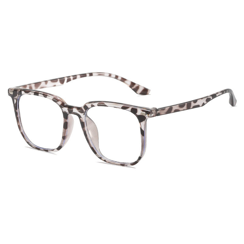 Cross-Border Rice Nail Korean Version Retro Trendy Square Frame Unisex Glasses Frame Non-Prescription Slimming Frame Glasses for Women Wholesale