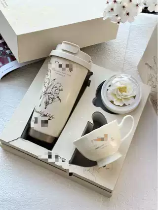 Gift Box Set D's Christmas Points Gift Series Lily of the Valley Coffee Cup Gift Box Set Three-Piece Set