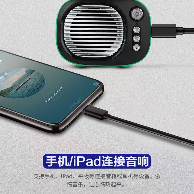 Suitable for Apple 13/14/15 car AUX car audio cable audio lightning to 3.5mm cable