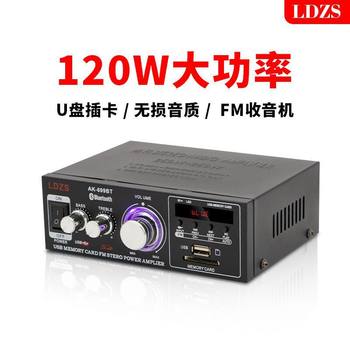 220V12V Small Bluetooth Power Amplifier High Power Amplifier Home Car Plug-In Card U Disk Fixed Resistance Multi-Function